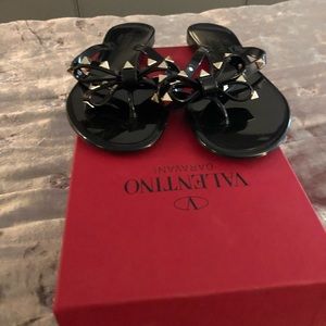 Valentino rockstud jelly sandals BLACK size 6!